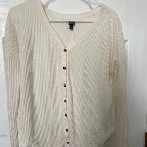 Wild Fable Cream Button Up Sweater Size: XS